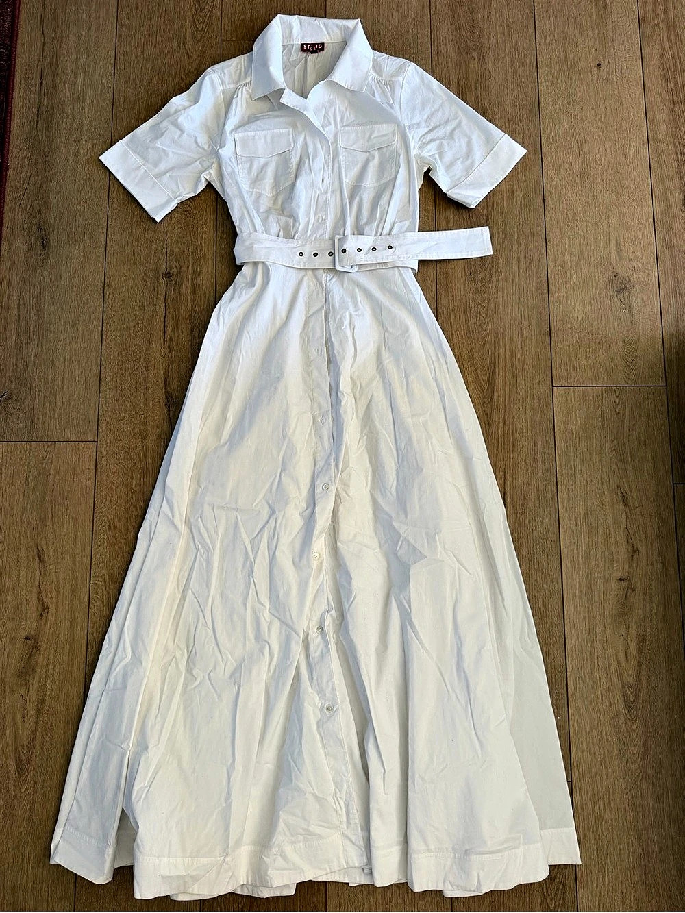 STAUD White Cotton Maxi Dress
